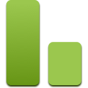 Large and small green rectangles side by side