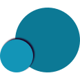 Two concentric blue circles